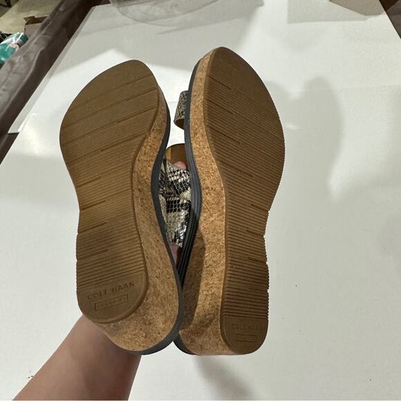 Cole Haan Allesa Grand‎ Platform Wedge Slide Sandals in Roccia Snake Size 11 - Picture 11 of 12